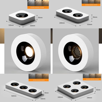 Plafonnier LED commercial Ecolux CE 7W, ultra-fin, en fer, rond, à montage en surface, pour centre commercial