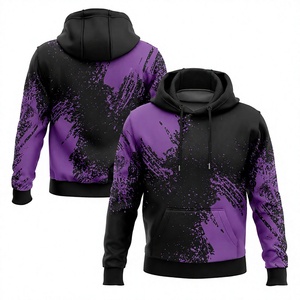 Sudadera con Capucha para Hombre, Impresión por Sublimación Negra, Corte Regular, Informal, Otoñal, de Forro Polar, Secado Rápido, Transpirable, 100% Poliéster - Product Image 1