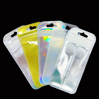 60*130mm coupe-ongles Transparent blanc emballage sacs ciseaux à sourcils sac en plastique peau morte ciseaux fermeture éclair fermeture éclair sacs