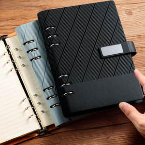 Carnet de papeterie rechargeable de luxe personnalisé A5 coffret cadeau cahiers USB carnet de notes d'affaires en cuir avec stylo