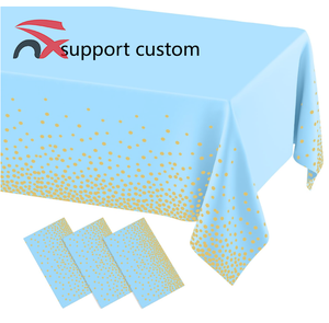 Tovaglie Monouso alla Moda con Puntini Dorati, Copritavolo in <span class=keywords><strong>Plastica</strong></span> <span class=keywords><strong>Blu</strong></span> per Feste Rettangolari - Product Image 1