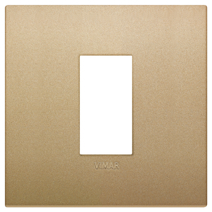Vimar Wall <b>Switch</b> Plate Matt Gold 9x9cm Single Toggle - Product Image 1