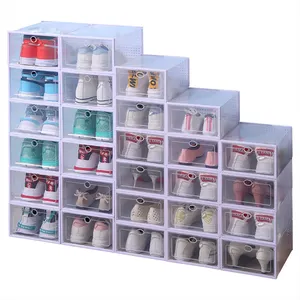 热销可堆叠透明鞋盒收纳塑料