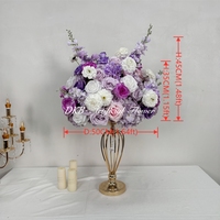 Bouquet de fleurs artificielles en soie moderne, centre de table, 60 cm, décoration de mariage, boule de fleurs