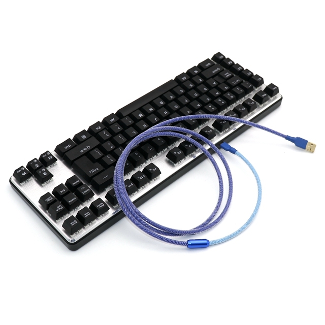 Angitu Double Sleeved Two Ton Mechanical Keyboard Type C USB/Mini USB/5P Micro Cable Keyboard Data Cable with Decorative Buckle