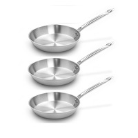 Yolecen 18 24 30 60cm poêle à frire moderne en acier inoxydable cuisinière à Induction à fond plat non revêtue pour crêpes et steaks