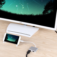 Adaptor Stasiun Dok 2-In-1 Tipe C 4K untuk Konverter VGA untuk Laptop/Tablet/Ponsel/Konsol Game Genggam USB-C Multiport