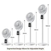 Ventilateur sur pied multifonctionnel de 7 pouces, rechargeable à l'énergie solaire, moteur sans balais, télécommande, lumière LED intégrée, économe en énergie