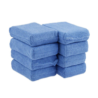 Bleu violet gris nettoyage polissage polissage éponge mousse tampon bloc carré microfibre cire applicateur pour Auto détaillant soin de voiture