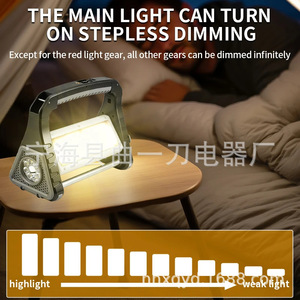 Lampe de travail LED portable COB, lumière de camping rotative à 360 degrés avec affichage numérique, charge de type C - Product Image 2