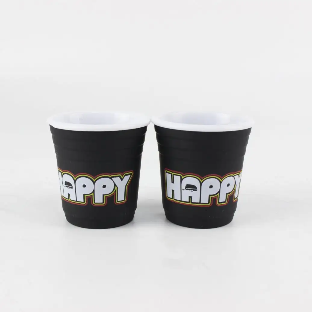 Black Matte Mini Cups 2oz Red party Cup Style Party Shot Glasses Plastic Jello Shooters