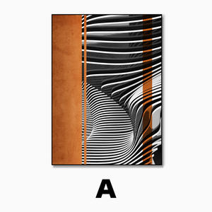 لوحة زخرفية بسيطة حديثة لغرفة المعيشة خطوط تجريدية على الطراز البسيط ورقة مطبوعة من سبائك الألومنيوم للمطعم - Product Image 6