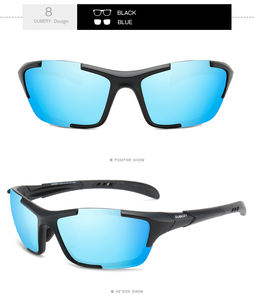 DUBERY negozio ufficiale 2025 Vintage retrò occhiali da sole da motociclista rettangolare pz telaio blu lenti rosse in policarbonato lenti per lo Sport - Product Image 2