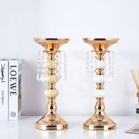 Accessoires de mariage, vase doré électro-plaqué, décoration de table, centre de table de mariage, support à fleurs en métal et céramique