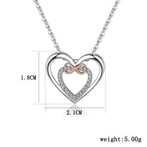 <span class=keywords><strong>Collana</strong></span> Personalizzata con Doppio <span class=keywords><strong>Cuore</strong></span> <span class=keywords><strong>Infinito</strong></span> in Zircone, Gioiello alla Moda per Regalo Commemorativo, San Valentino o Festa della Mamma - Product Image 4