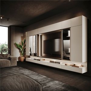 Mueble de TV de Pared para Sala de Estar, Diseño Moderno, Duradero, Resistente a la Decoloración, Personalizable, Ecológico, Ajustable, con Soporte de Madera - Product Image 2