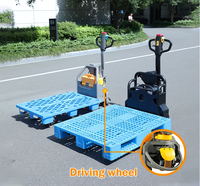 Transpalette semi-électrique MOVMES 1,5 tonne avec poignée de commande manuelle pour la manutention des matériaux en entrepôt