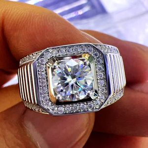 Customized Jewelry Set Gold Plated <strong>Ring</strong> Diamond <strong>Ring</strong> Sterling Silver 925 1ct <strong>Moissanite</strong> <strong>Men</strong> <strong>Ring</strong> - Product Image 1