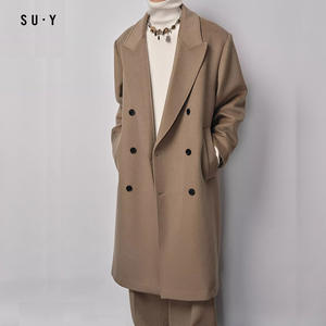 Stile Vintage lana si fonde sopra bottone tinta unita Casual Trench <span class=keywords><strong>uomo</strong></span> <span class=keywords><strong>Cashmere</strong></span> <span class=keywords><strong>cappotto</strong></span> lungo con tasche - Product Image 3