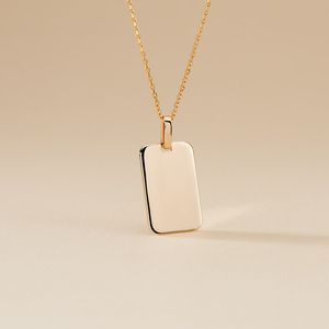 Inspirar joyería al por mayor personalizado grabar palabras etiquetas collar personalizar rectángulo colgante collar joyería de acero inoxidable - Product Image 3