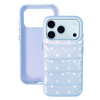 Étui pour iPhone 17 Pro Max en PU, protection intégrale antichoc, motif matelassé mignon, estampage à chaud, OEM/ODM