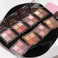 Label privé maquillage quotidien personnalisé 4 couleurs paillettes haute Pigment ombre à paupières Palete miroitant mat Pigment fard à paupières Palette poudre