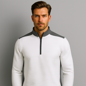 <span class=keywords><strong>Felpa</strong></span> da Golf Personalizzata da <span class=keywords><strong>Uomo</strong></span> con Zip 1/4, Oversize, in Poliestere e Cotone, con Strisce 3D per Sport Invernali - Product Image 1