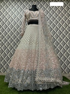 Georgette สดใสชุด lehenga choli ตาข่ายสำหรับผู้หญิงที่เหมาะสำหรับงานแต่งงานเช่นงานเลี้ยงต้อนรับ Sangeet และ meetions - Product Image 6