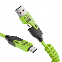 Kabel Data TPE Pengisian Cepat 4-in-1 Berkualitas Tinggi 60W C to C Kabel Pengisian Daya Multifungsi untuk Ponsel Tablet Laptop