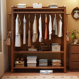 Porte-manteau moderne en bois massif stockage multicouche sur pied pour chambre simple conception de chambre à coucher porte-manteau pour la maison - Product Image 2