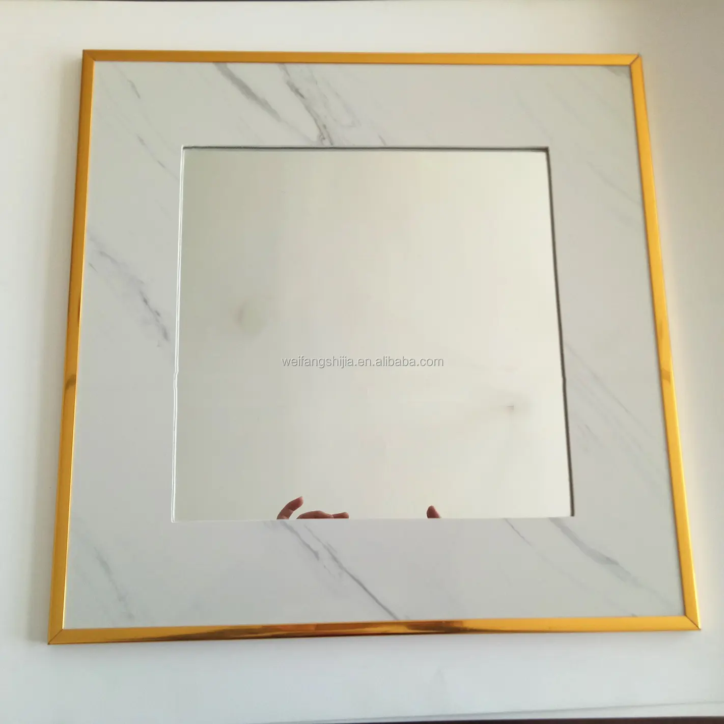 Wall mirror Nordic marble stone Frame Mirror Stainless Steel Frame Mirror with Gold Frame