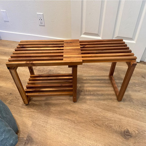 Adjustable Shower Stool Bench Chair Waterproof <strong>Storage</strong> Shelf for Shaving Legs Spa Bath <strong>Seat</strong> for <strong>Bathroom</strong> or Living Room - Product Image 3