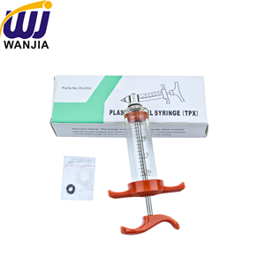 Шприц WANJIA из термопластичного полиэтилена (<span class=keywords><strong>TPX</strong></span>) с пластиково-металлическим инжектором, ветеринарный, оранжевый, для инъекций вакцин птице, домашней и скотной живности - Product Image 4