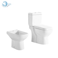 Ensemble de bidet WC deux pièces moderne en céramique à poser au sol 3 trous pour hygiène féminine