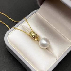 Colgante de Plata S925 para Mujer con Cuentas Redondas de 10-15 mm, Accesorios de Perlas DIY, Soporte Vacío para Collar, Colgante de Moda 31188 - Product Image 1