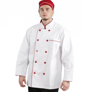 Corpo Bianco Multi Colore Tubazioni Unisex-Adulto Chef Uniforme Lungo/Maniche Corte a Doppio Petto Cappotti per Uomo delle Donne - Product Image 4