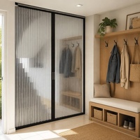 Fabricant de portes accordéon PC à marque privée, taille personnalisée, cloison pliante transparente en cristal imperméable pour projets commerciaux