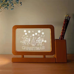 Néon rvb lumineux créatif effaçable acrylique mémo Message Note Board LED veilleuse USB bricolage 3D écriture réinscriptible conseil <span class=keywords><strong>lampe</strong></span> - Product Image 3