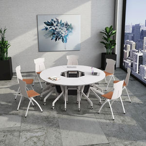 Nouvelle table de <span class=keywords><strong>conférence</strong></span> pliable réglable 2025 avec roulettes, bureau de négociation commercial pour hôtel et entreprise - Product Image 3