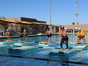 Opblaasbare gymnastiekmat, opvouwbaar, fitness, drijvend aquamat voor zwembad, opblaasbare yogamat op water - Product Image 5