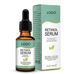 Serum 2.5% Retinol, Anti Keriput dan Penuaan 100% Organik Malam Hari Melembabkan untuk Perawatan Kulit Serum dengan Vitamin E