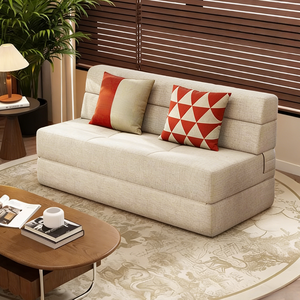 Canapé-lit rectangulaire moderne extensible, mobilier inclinable doux pour salon, chambre, hôtel, pliable en tissu pour appartements - Product Image 5