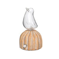 Diffuseur d'huiles essentielles sans eau à nébulisation, avec couvercle en verre en forme d'oiseau, base en forme de papaye et bouton rotatif, pour la maison, le spa et le bureau