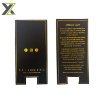 Maßgefertigte Goldfolien-Schwarzbeschichtete Kunstpapier-Kerzenproduktinformationskarten Etikett 90x183mm 500gsm Mindestbestellmenge 1000 Stück