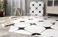 Carrelage en céramique moderne classique rustique 800x800mm, motif damier noir et blanc, finition mate, pour usage intérieur