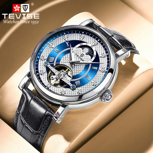 Montre homme nouvelle collection, étanche, en cuir, automatique, mécanique, en promotion - Product Image 6
