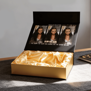 Luxury Eco-Friendly Recycled Magnetic Closure Wig Box Satin Lining Embossed Foil Custom Logo Waterproof Foldable Paperboard - Product Image 1