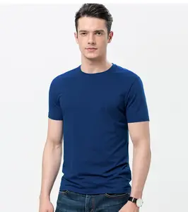 高品質の通気性竹繊維Tシャツラウンドネックスリムフィット伸縮性メンズTシャツクイックドライ半袖コットンTシャツ