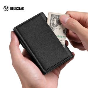 TVC315 boîtier en aluminium en gros cartes de visite Slim portefeuilles RFID porte-cartes de crédit en cuir - Product Image 3