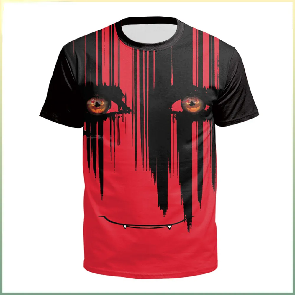 New Eye Horror Smiley 3D Digital Printed T-shirt Couple Clothes Top Halloween Costume